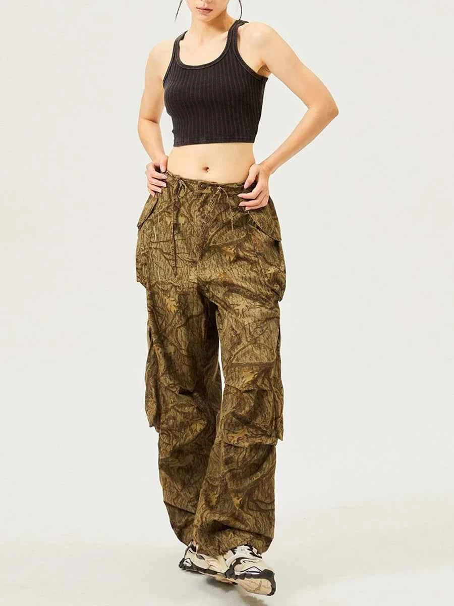 Twotwinstyle Hit Color Loose Spliced Jeans