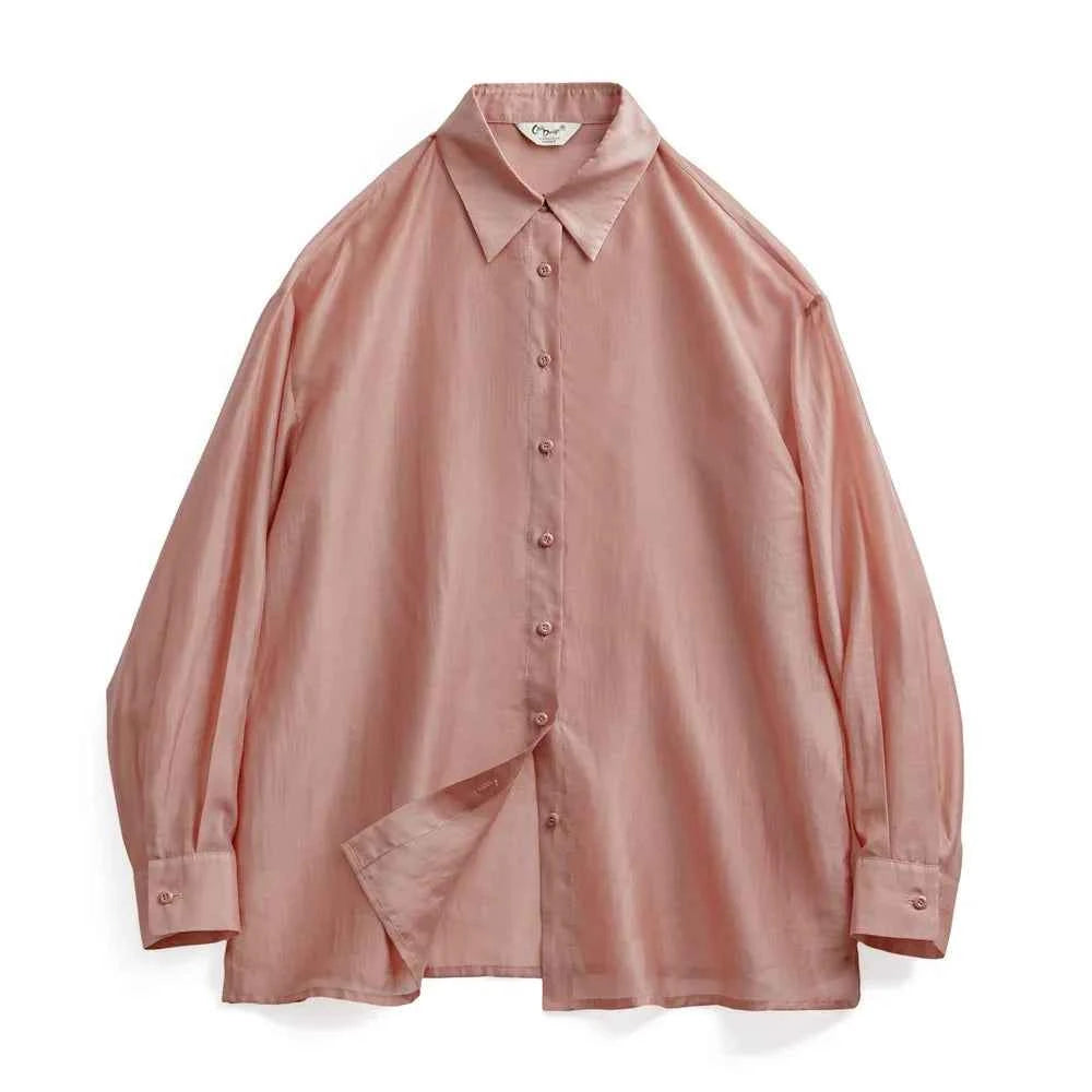 Lightweight Pink Casual Long Sleeve Shirt
