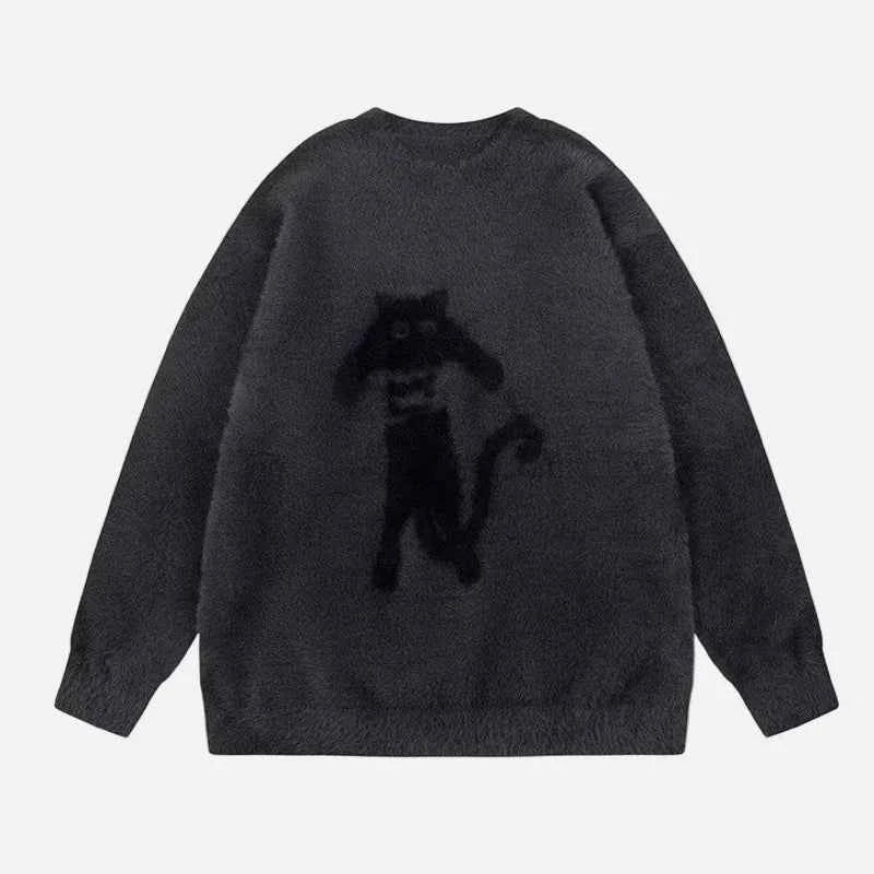 Cozy Japanese Cartoon Cat Knitwear Sweater