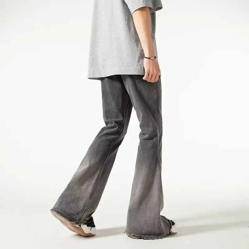 Vintage Gray Flared Baggy Hip Hop Jeans