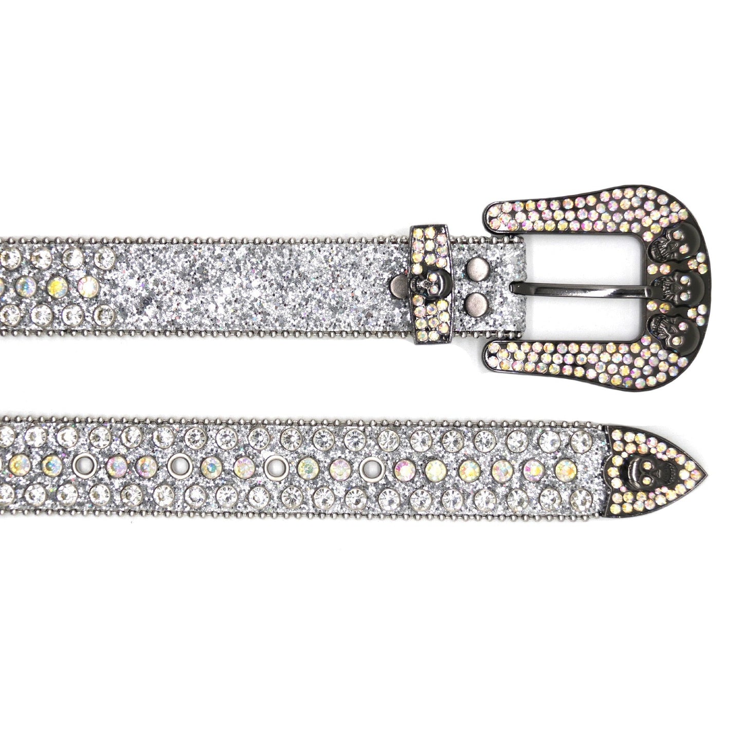 Skull & Diamond | Rhinestone Studded Belt - Luxuryurbanwear