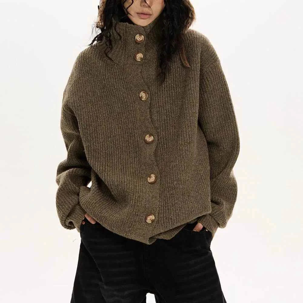 Unique Loose Knitted Long Sleeve Cardigan