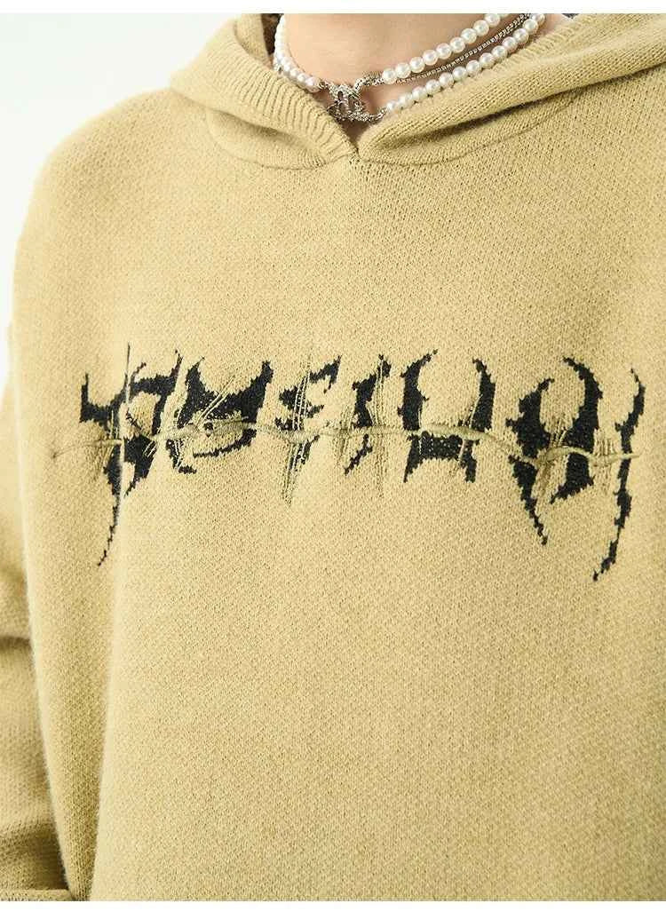American Style Jacquard Knitwear Hoodie