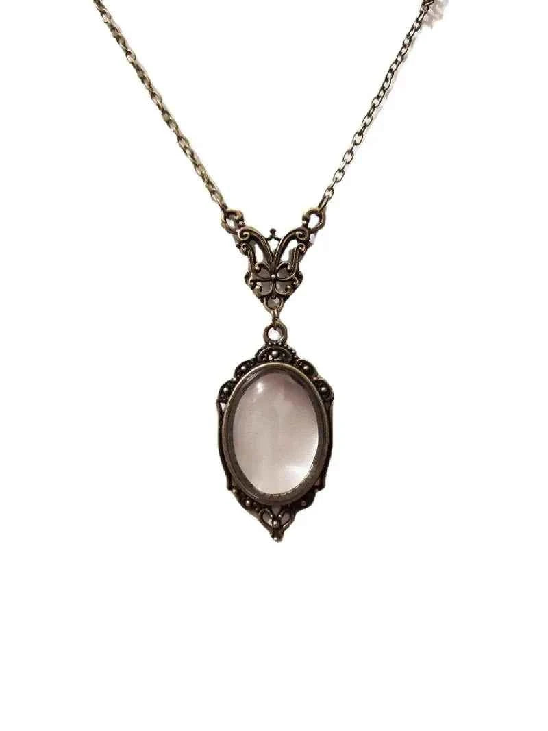Gothic Vintage Magnifying Glass Pendant Necklace