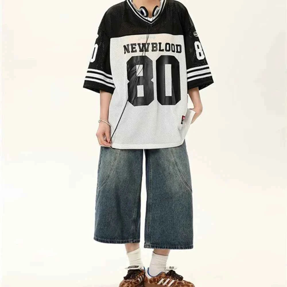 Breathable Retro Mesh Short-Sleeved T-Shirt