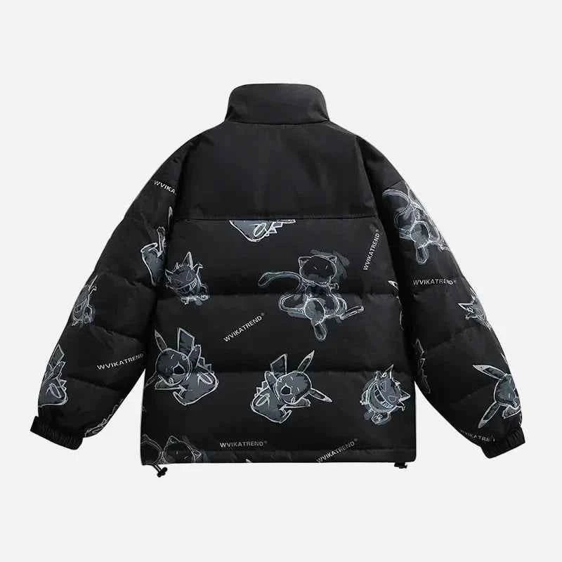 Cartoon Pattern Hip Hop Down Puffer Jacket