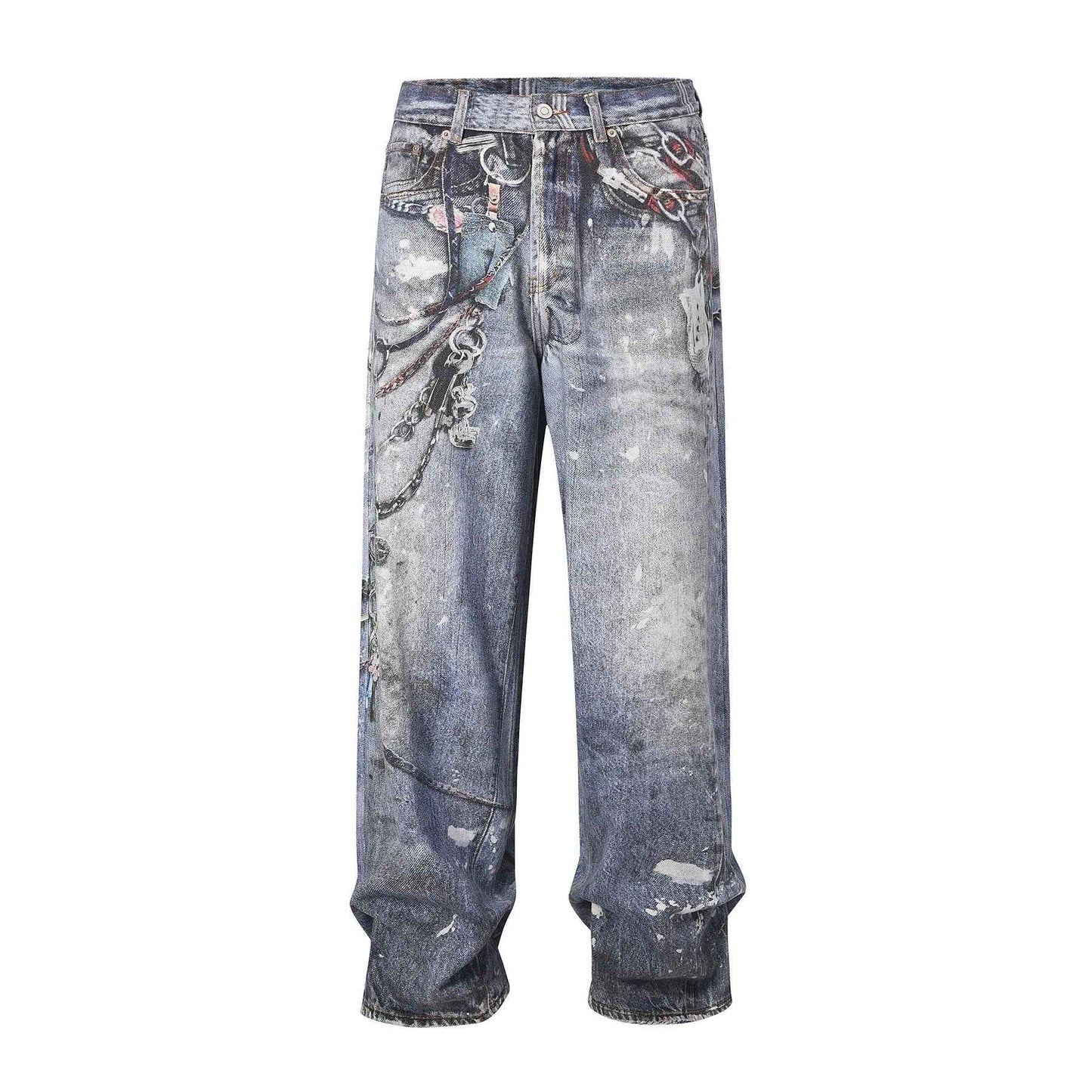 Y2K Chain Decoration Wide Leg Jeans