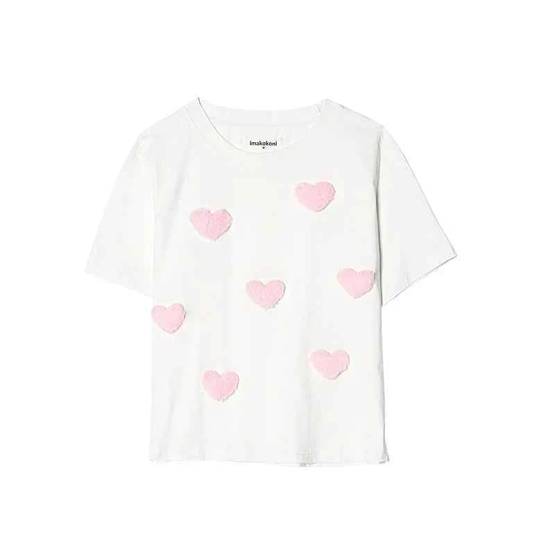 Soft Comfort White Heart Patch T-Shirt