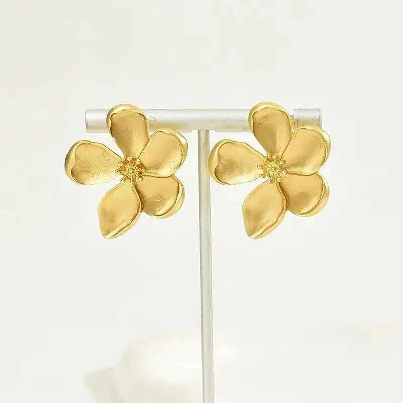 Vintage French Flower Stud Earrings