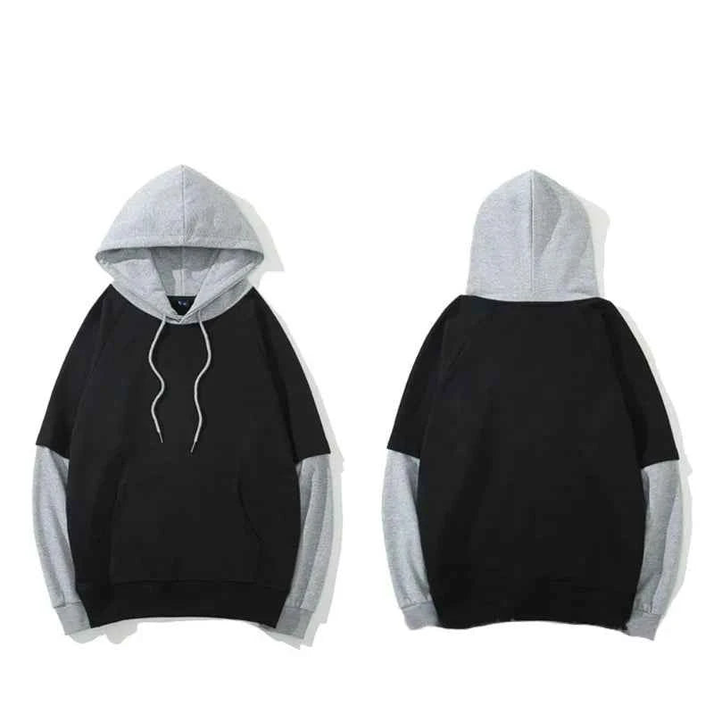 Y2K Streetwear Black Oversize Patchwork Hoodie