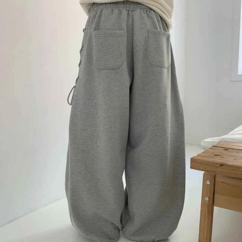Lace-Up Eyelet Drawstring Sweatpants