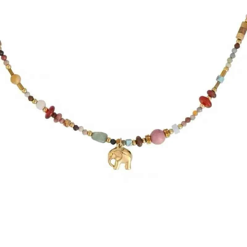 Elegant French Retro Stone Bead Necklace