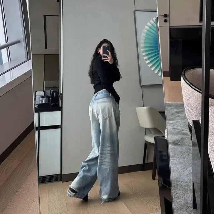 Vintage High Waist Oversized Wide Jeans