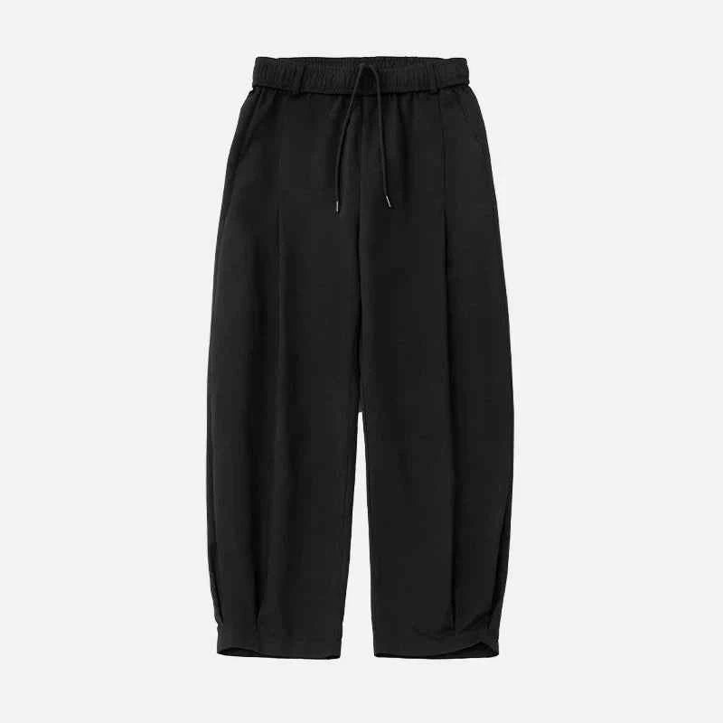 Classic Pleated Drawstring Wide Leg Pants