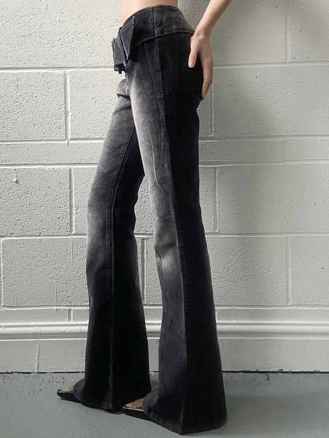 Y2K Vintage Flared Wide Leg Jeans