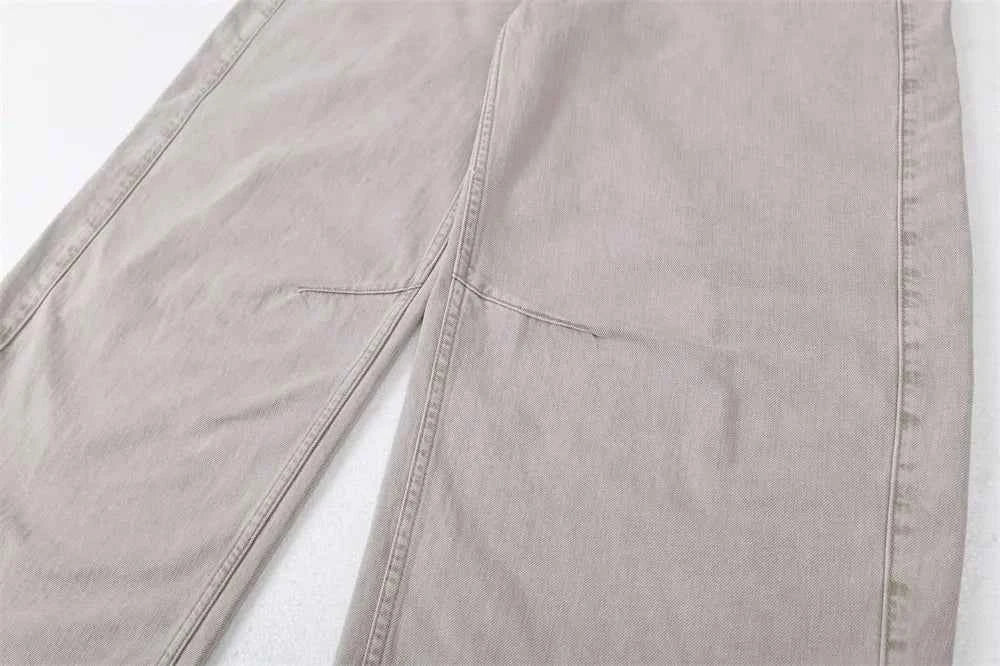 Insulated Distressed Washed Casual Wide Leg Jeans