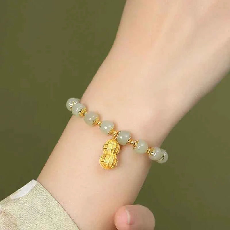 Luxurious Hotan Jade Peanut Bracelet