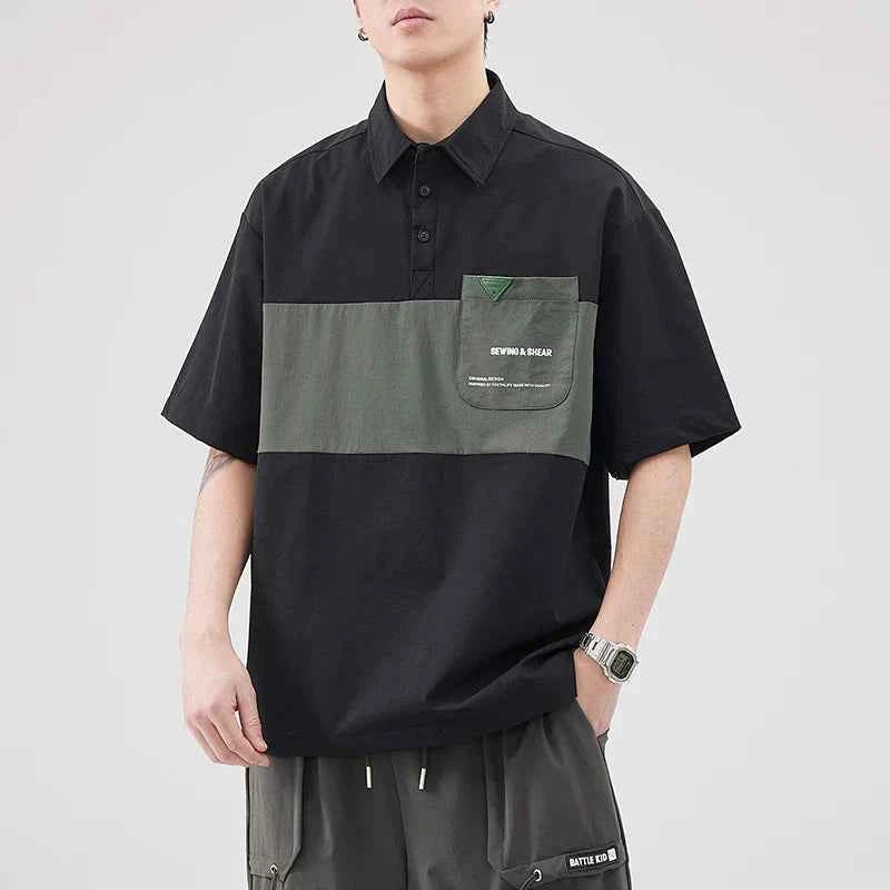 Corean Style Vibrant Short Sleeve Crewneck Polo T-Shirt