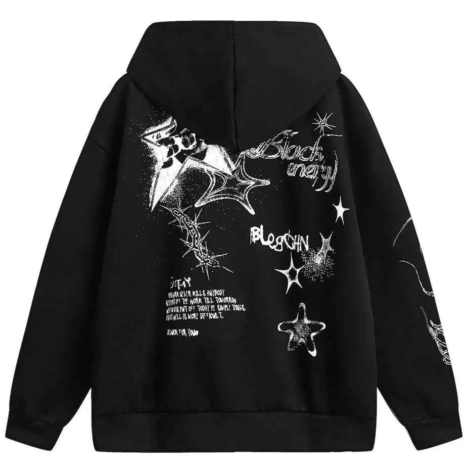 Zip Up Hoodie Bold Graffiti