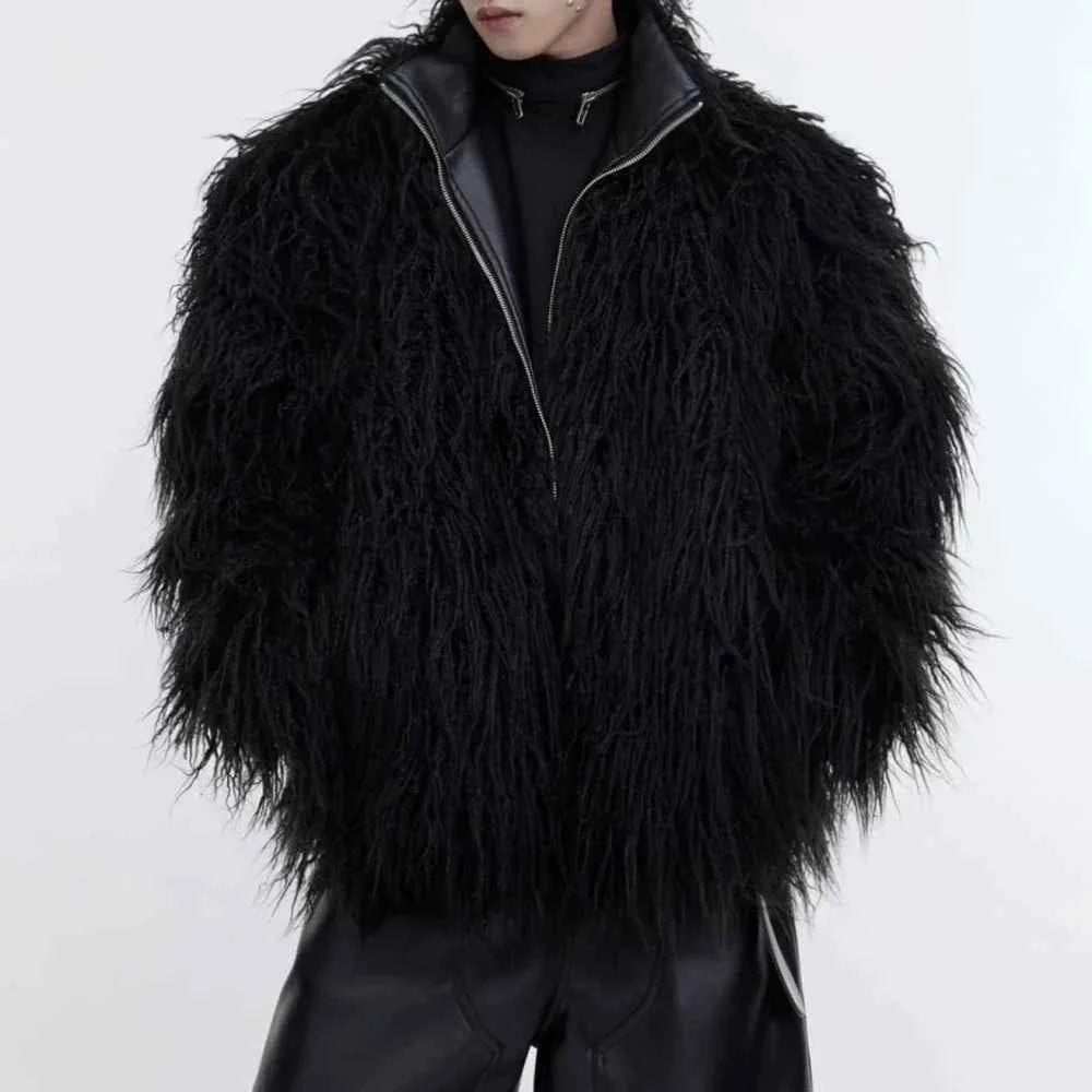 Winter Streetwear Thickened Heavy Long Furry Jacket