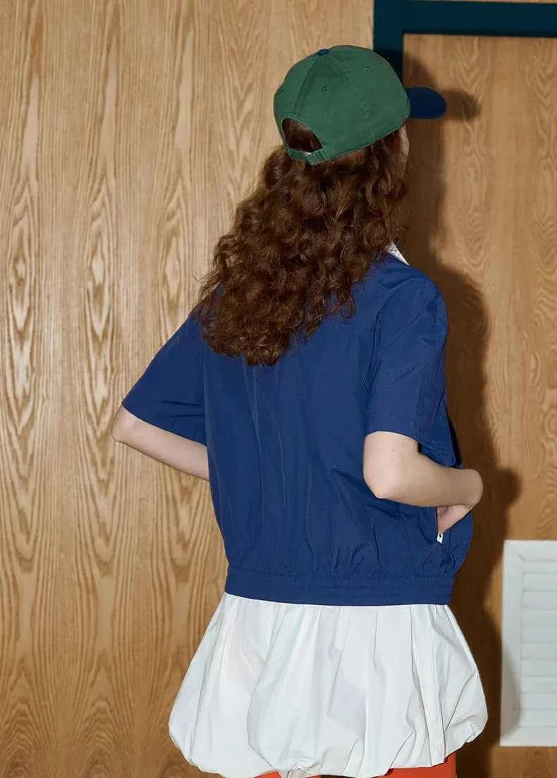 Color Block Sportswear Zip-Up Windbreaker Jacket