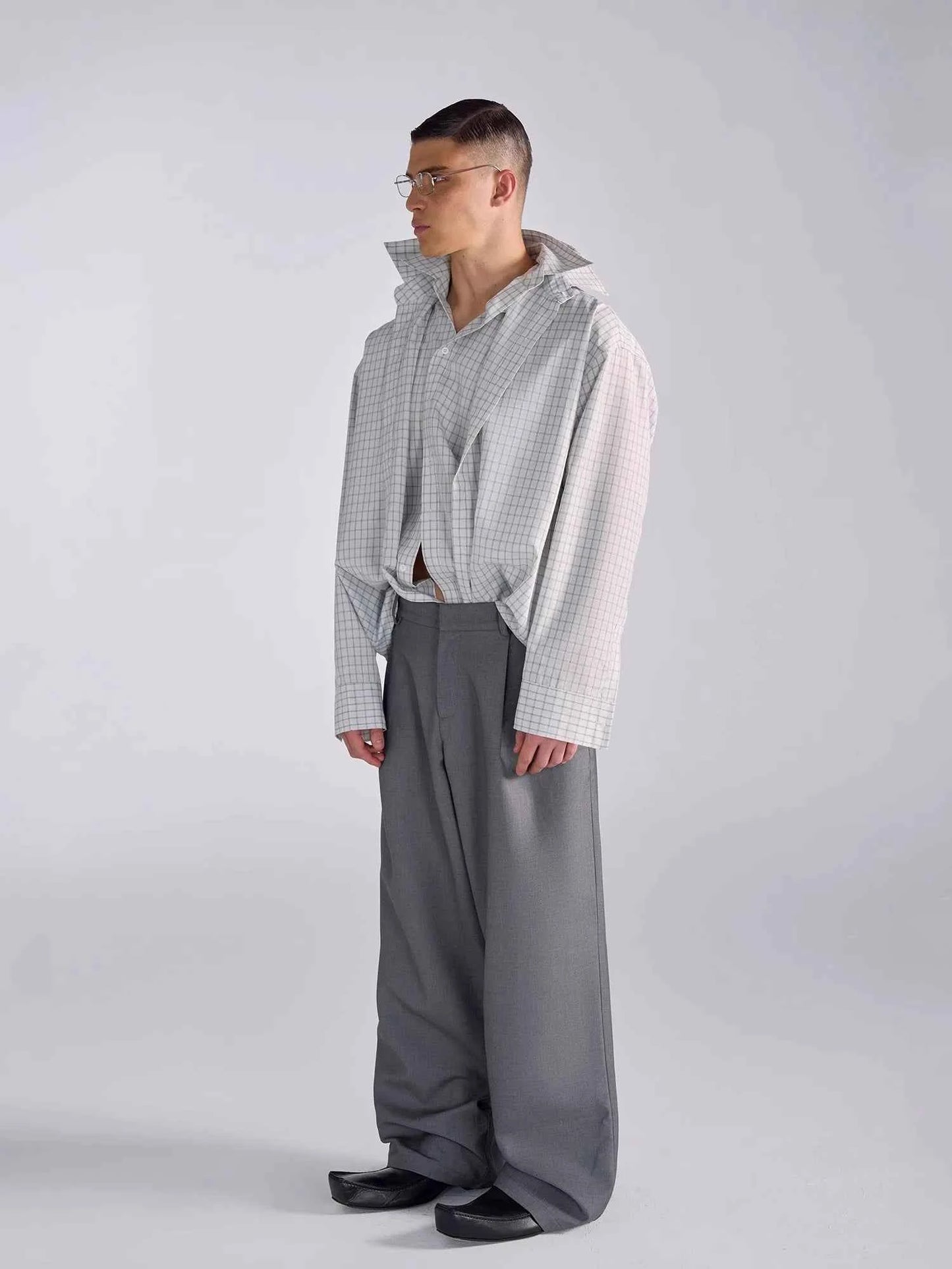 Streetwear Luxury Checked Oversized Flowy Shirt