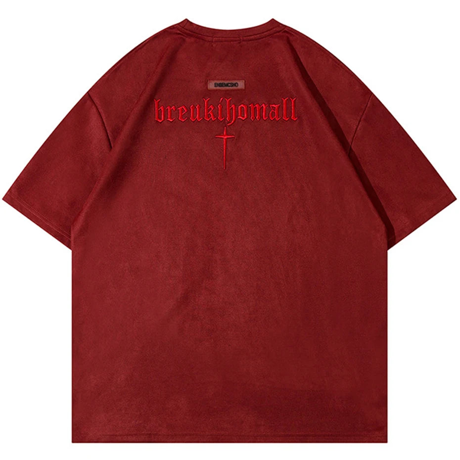 Suede Oversized Streetwear Tshirts