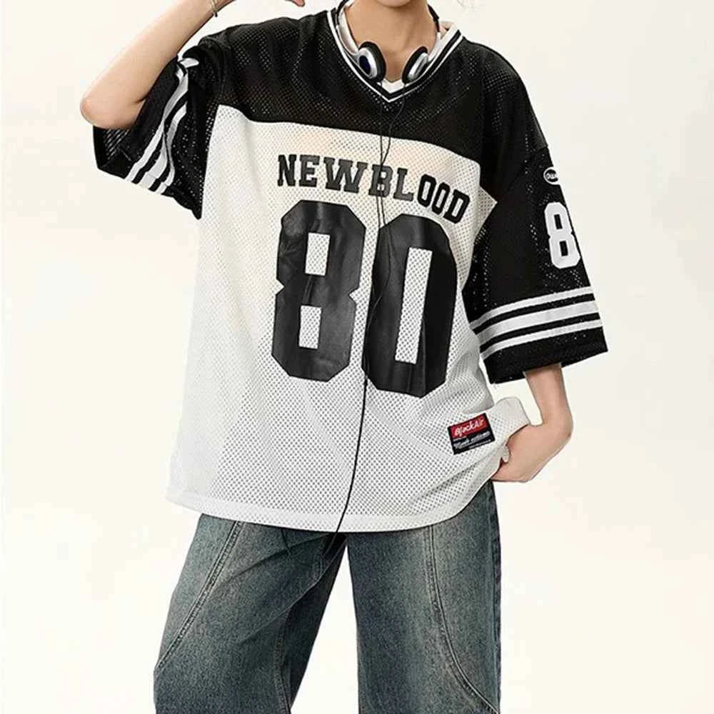 Breathable Retro Mesh Short-Sleeved T-Shirt