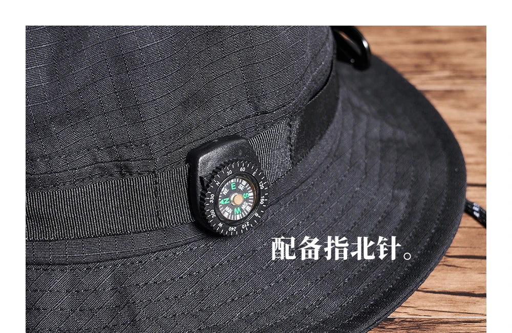 Coal Black Bucket Camping Hat