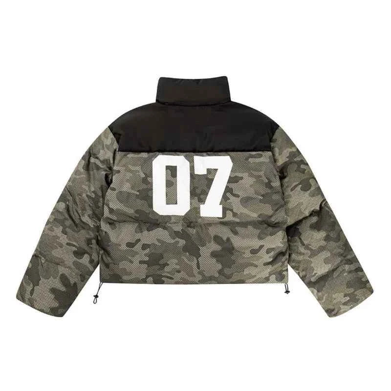 Winter Camouflage Patchwork Cotton Padded Jacket