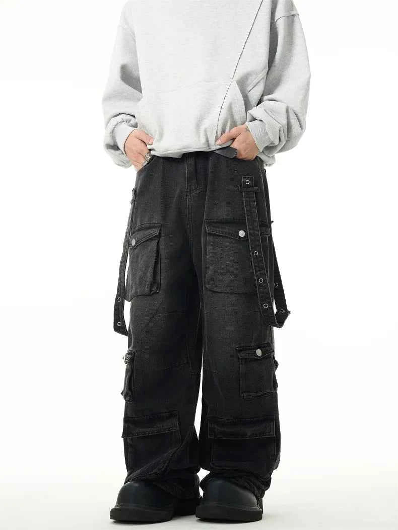 Advanced Streetwear Loose Fit Cargo Jeans