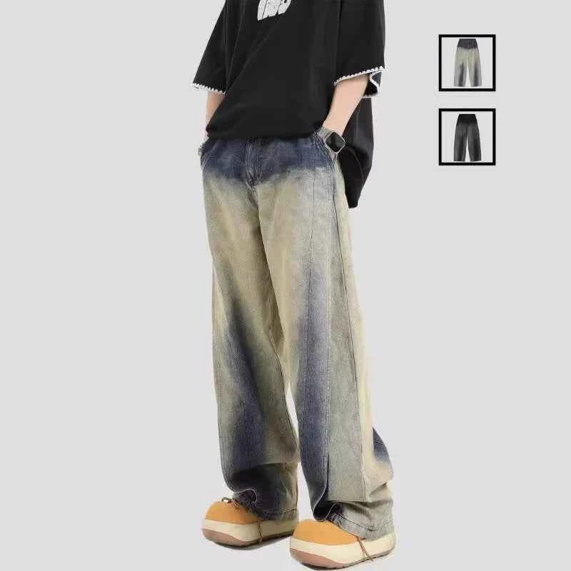 Distressed Vintage Washed Gradient Jeans