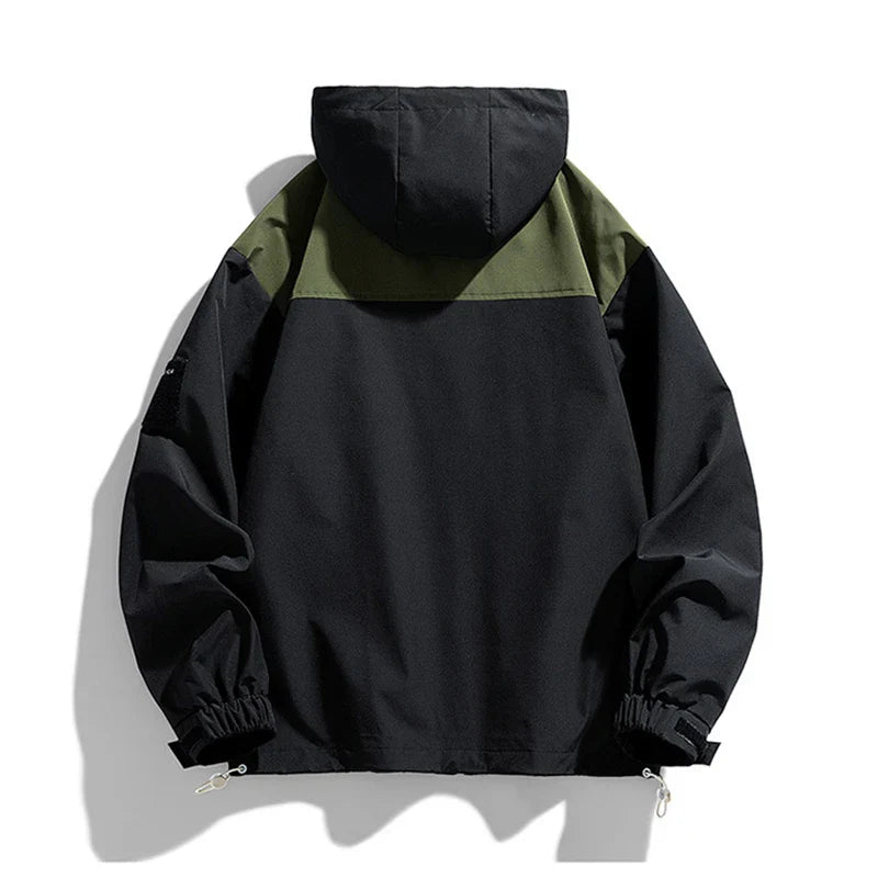 High Neck Two Tone Cargo Bomber Jacket