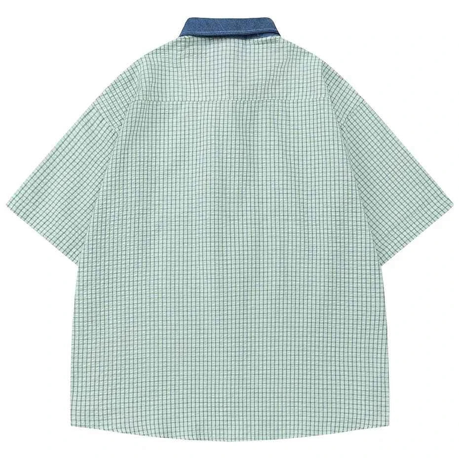 Japanese Style With Tie Oversized Short Sleeve Shirt