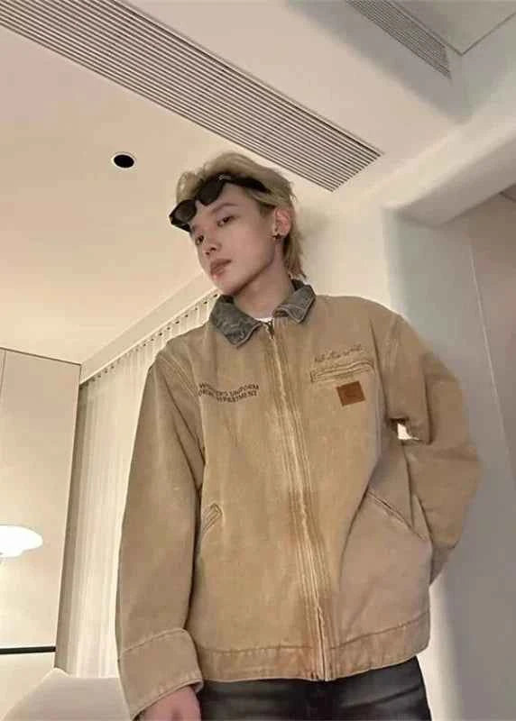 Trendy Vintage American Gradient Denim Jacket