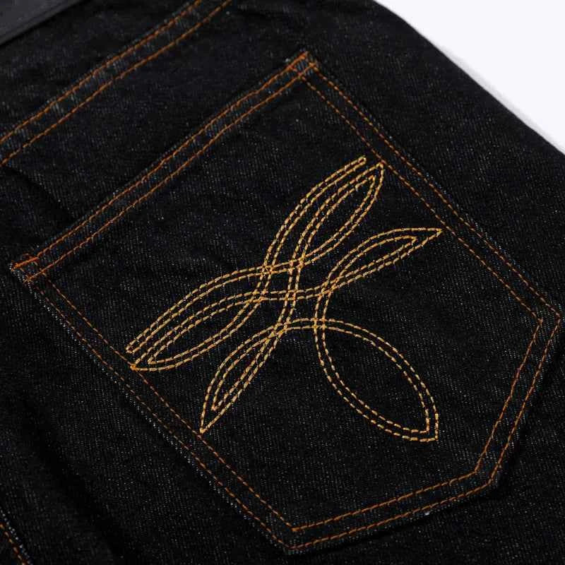 American Style Embroidery Flared Wide Leg Jeans