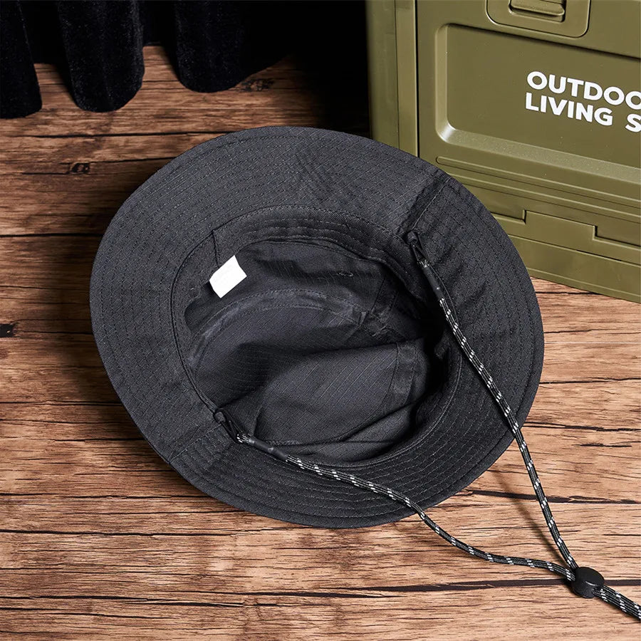 Coal Black Bucket Camping Hat