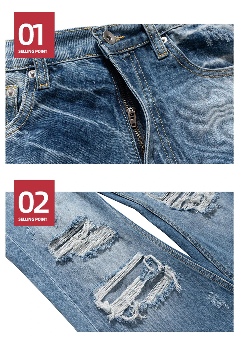 Distressed KP26 Baggy Flared Jeans
