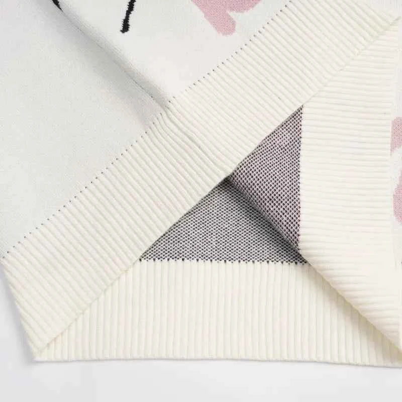 Cozy Oversized Japanese Cartoon Knit Sweater