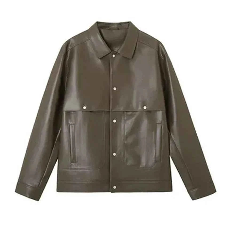 Versatile Mens Moto Biker Leather Jacket