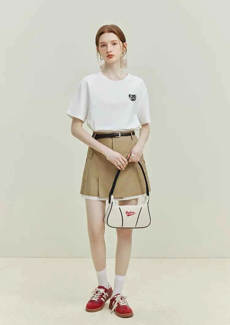 Slim Fit Round Neck Letter T-Shirt