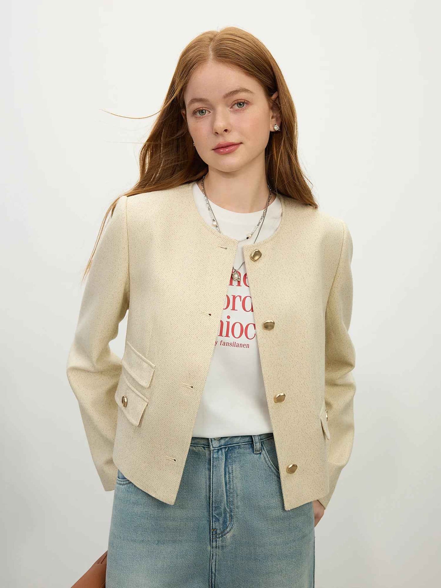 Women Chic Handsome Spring Tweed Jacket