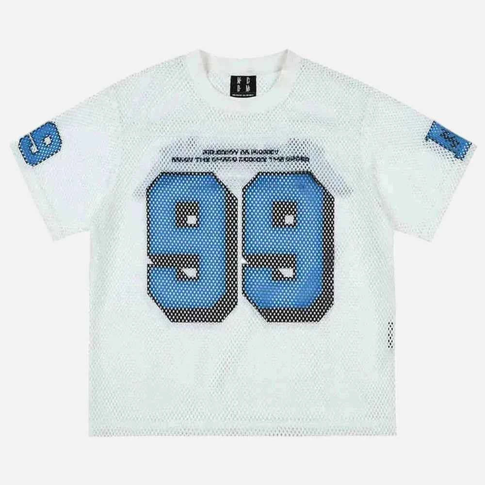 Breathable American Mesh Letter Sports T-Shirt