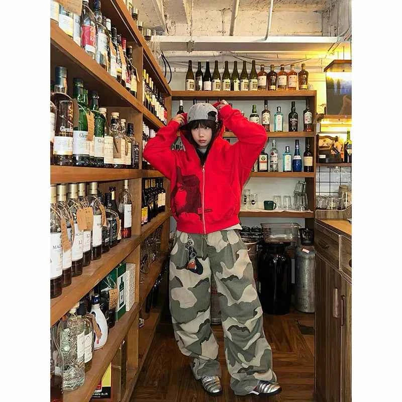 Comfortable Vintage Aesthetic Camouflage Pants