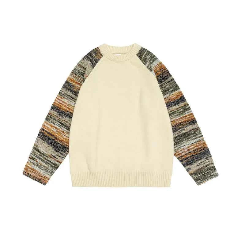Panelled Crewneck Hip Hop Knit Sweater