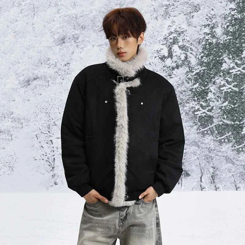 Stylish Single Breasted Loose Faux Fur Jacket