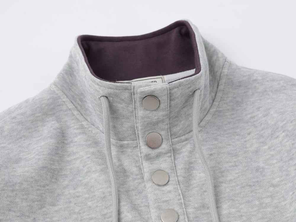 Streetwear Embroidery Letter Print Stand Collar Sweatshirt