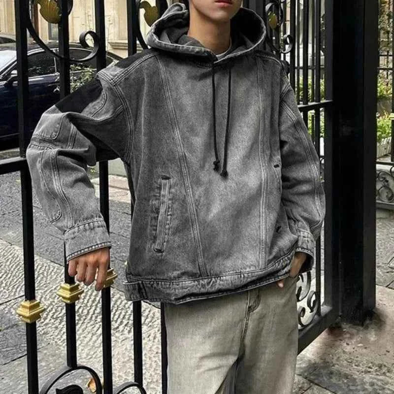 Vintage Japanese Style Denim Hoodie