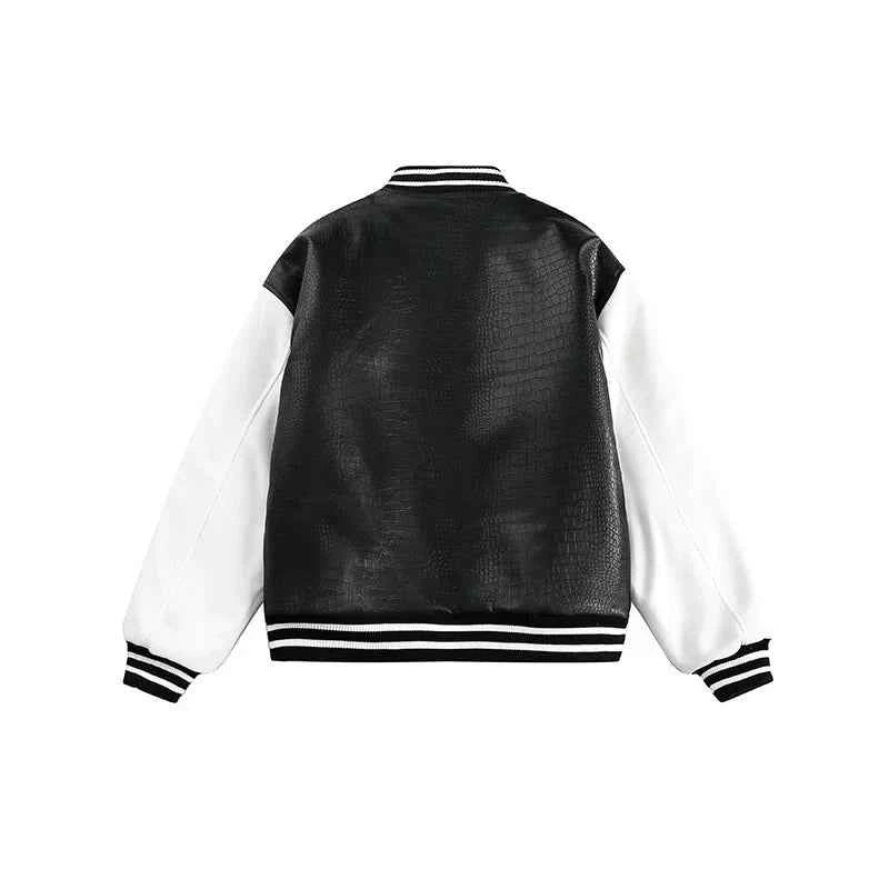 Winter Streetwear Thick Patchwork Varsity Leater Jacket
