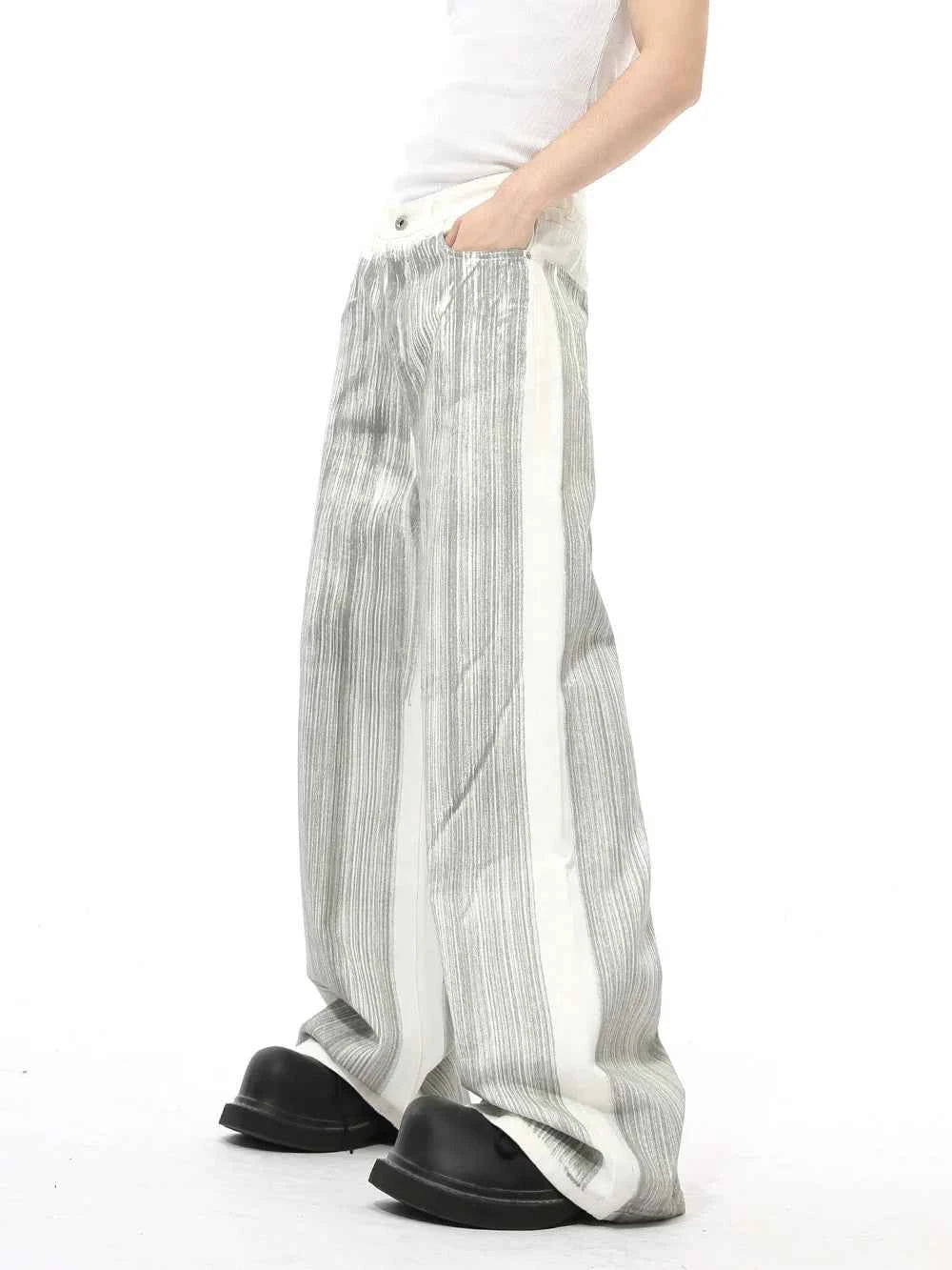 High Street Retro Design Dirty Straight Jeans